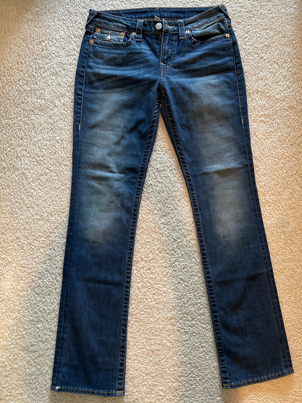 True Religion Blue Denim Jeans with White Label